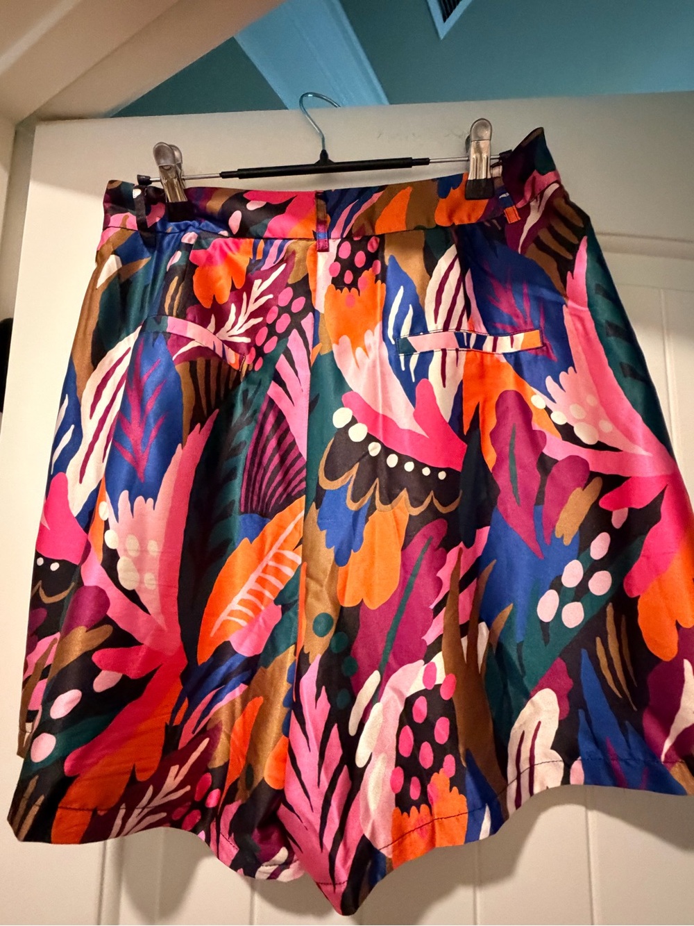 Vibrant Pink & Orange Tropical Circle Shorts - Picture 6 of 10